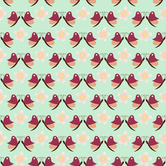 seamless pattern with red flowers