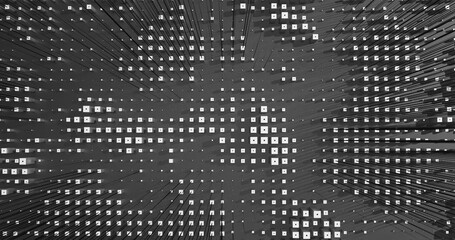 Abstract Cubes Geometric Shapes Black and White Speed Motion Textured Background with Spikes