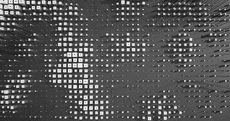 Abstract Cubes Geometric Shapes Black and White Speed Motion Textured Background with Spikes