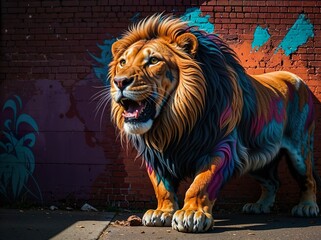 lion in pose