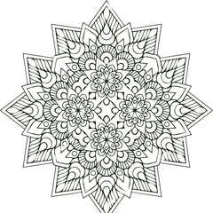 Beautiful flower art and mandala vector design