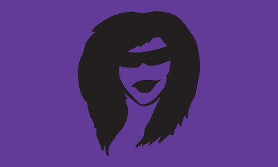 woman hair silhouettes vector illustration