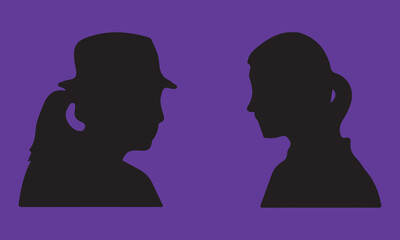 woman hair silhouettes vector illustration