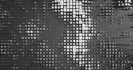 Abstract Cubes Geometric Shapes Black and White Speed Motion Textured Background with Spikes