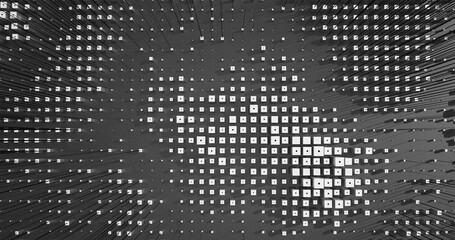 Abstract Cubes Geometric Shapes Black and White Speed Motion Textured Background with Spikes