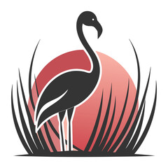A minimalist flamingo logo vector