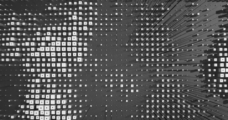 Abstract Cubes Geometric Shapes Black and White Speed Motion Textured Background with Spikes