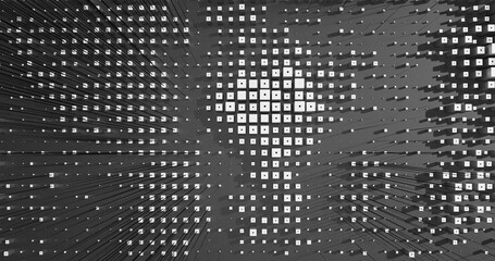 Abstract Cubes Geometric Shapes Black and White Speed Motion Textured Background with Spikes