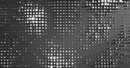 Abstract Cubes Geometric Shapes Black and White Speed Motion Textured Background with Spikes