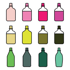 a set of bottle vector illustration