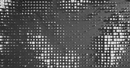 Abstract Cubes Geometric Shapes Black and White Speed Motion Textured Background with Spikes