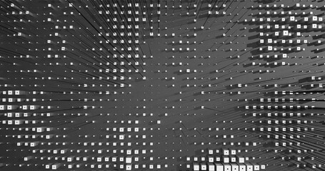 Abstract Cubes Geometric Shapes Black and White Speed Motion Textured Background with Spikes