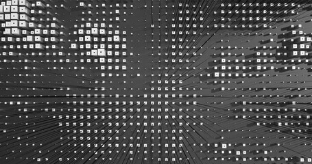 Abstract Cubes Geometric Shapes Black and White Speed Motion Textured Background with Spikes