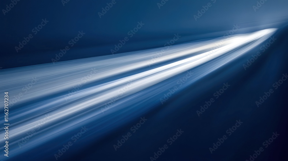 Leinwandbilder a dynamic blur of light creating a sense of movement in a dark blue environment.