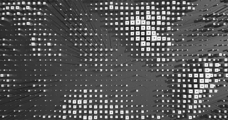 Abstract Cubes Geometric Shapes Black and White Speed Motion Textured Background with Spikes