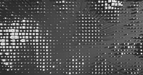 Abstract Cubes Geometric Shapes Black and White Speed Motion Textured Background with Spikes