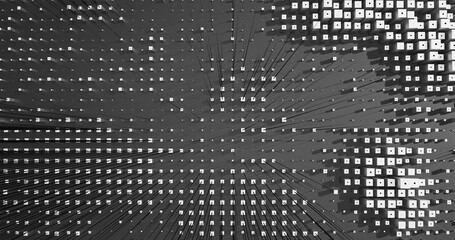Abstract Cubes Geometric Shapes Black and White Speed Motion Textured Background with Spikes