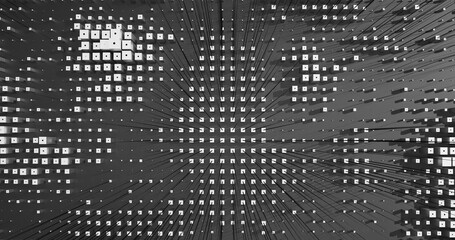 Abstract Cubes Geometric Shapes Black and White Speed Motion Textured Background with Spikes