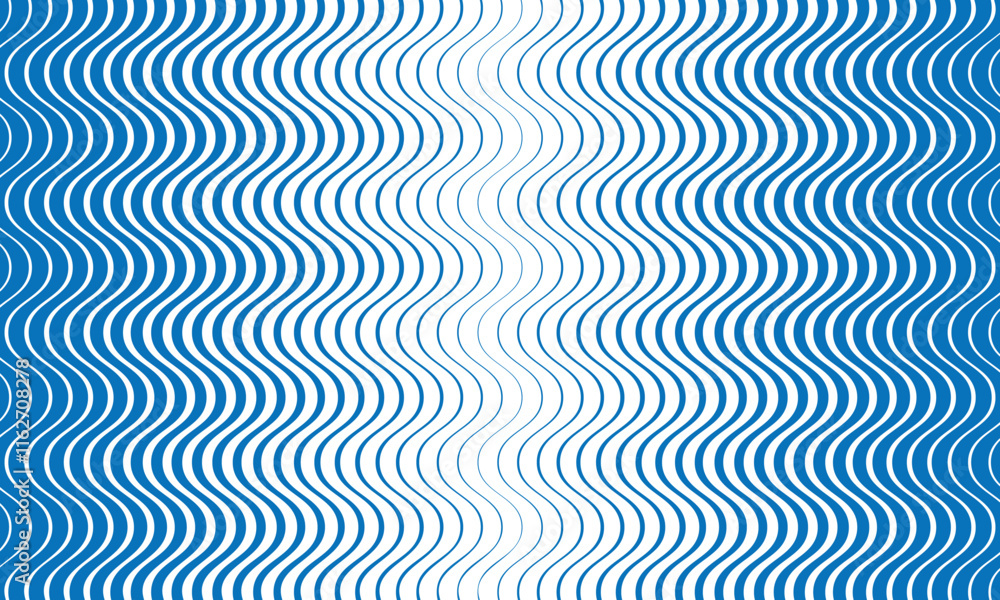 Poster abstract blue big to small smooth wave line pattern.
