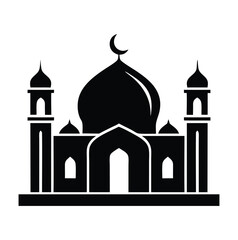 Silhouette mosque icon Muslim vector illustration. Islamic design with isolated on white background.