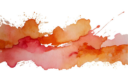 Obraz premium pink and orange water colour stain on white background