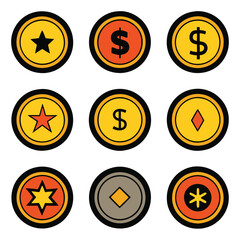a set of coins vector illustration.