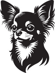 black and cartoon illustration of a dog