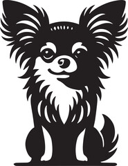 black and cartoon illustration of a dog