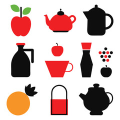 a set of still life related element vector illustration