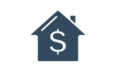 Home sell dollar sign pictogram icon. house, property, real estate sell