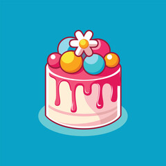 birthday cake cartoon icon vector illustration graphic design