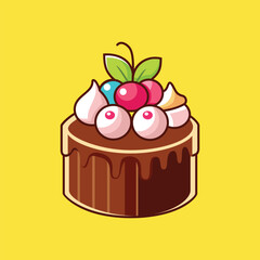 delicious sweet cake with cherry