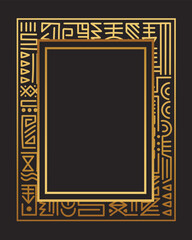 frame decoration of  geometric ethnic tribal golden color