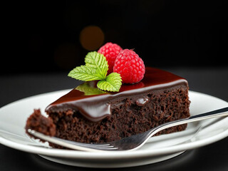 chocolate cake with strawberries