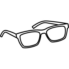 Stylish Reading Glasses Outline - Vector Graphic