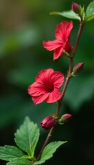 Delicate red evening primrose on a trailing vine, vines, evening primrose, floral arrangements