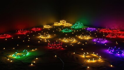 Colorful lights, celebrations, product promotions