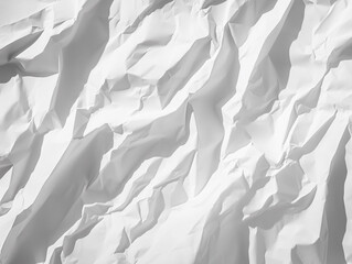 Crumpled White Paper Texture with Soft Shadows