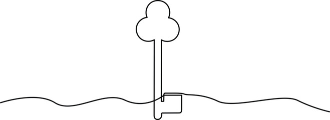 Key Continuous one line drawing