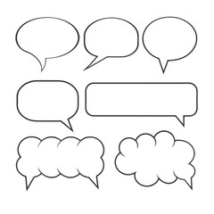 Hand Drawn line art Speech Bubble Vector Design.