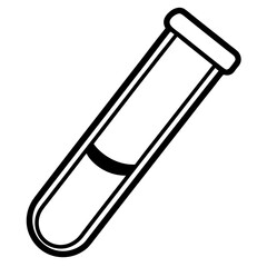 Test Tube Vector Icon with Minimal Detailing