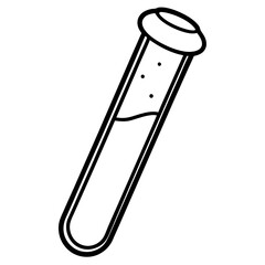Test Tube Vector Icon with Minimal Detailing
