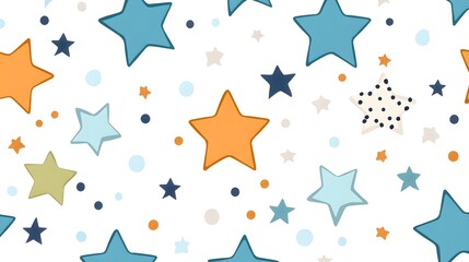 Colorful Star Pattern on White Background for Fun Designs