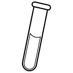 Test Tube Vector Icon with Minimal Detailing
