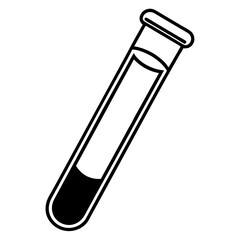 Test Tube Vector Icon with Minimal Detailing