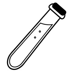 Test Tube Vector Icon with Minimal Detailing