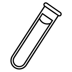 Test Tube Vector Icon with Minimal Detailing