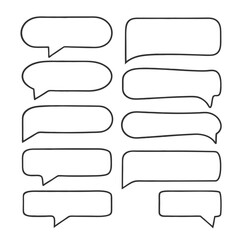 Hand Drawn line art Speech Bubble Vector Design.