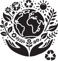 World Autism Day silhouette vector with white background