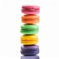 colorful macaroons isolated on white background